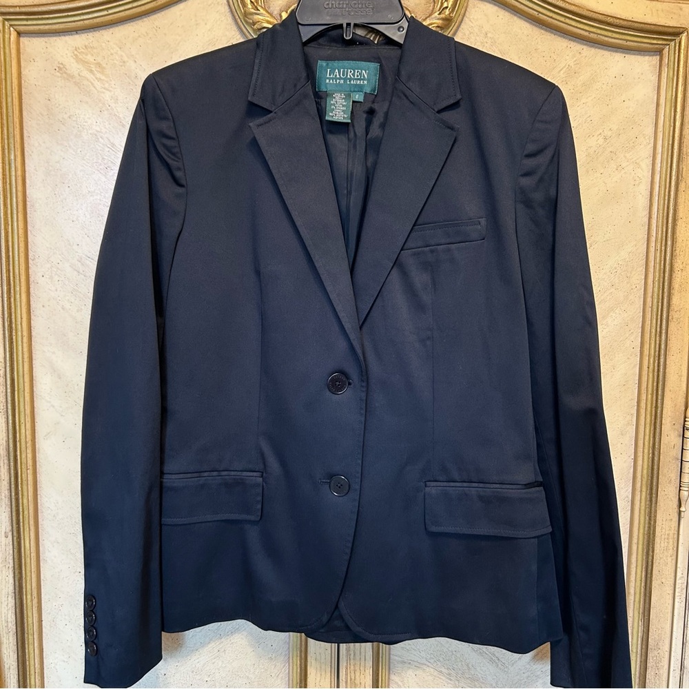 Ralph Lauren Black Wool Mix Blazer Suit Jacket